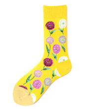 Wholesale Warm Winter Yellow flower Jacquard Color Women and Men Socks